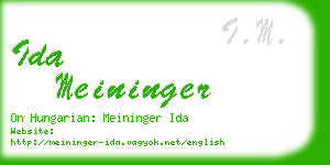 ida meininger business card